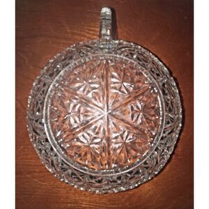 Vintage Anchor Hocking Stars and Bars Clear Glass Dish with Handle